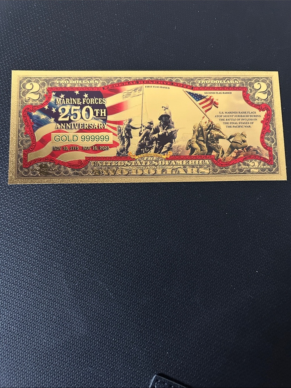 Commemorative Marine Forces 250th Anniversary Gold Note